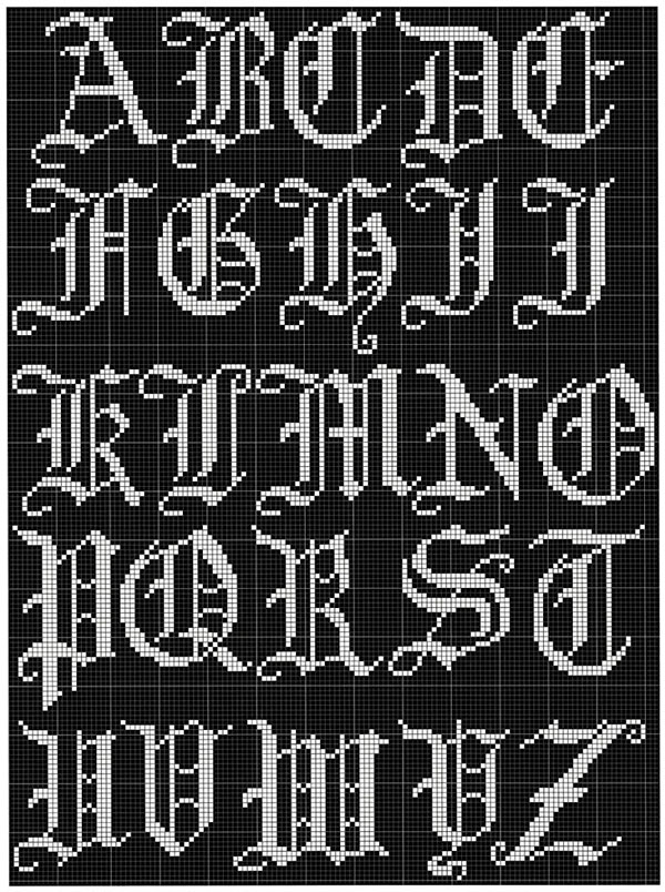 Old English Alphabet Pattern #90-114