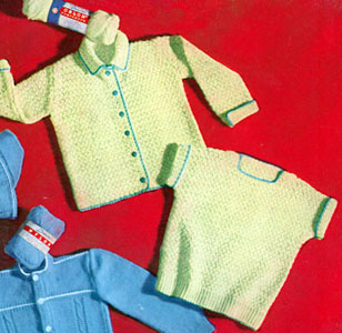 Crocheted Twin Set Pattern #3008