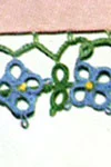 Pillow Case Posies-Blue Edging & Insertion