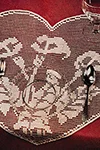 Hearts and Flowers in Shadow Filet Placemat