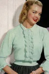Green Jabot Blouse