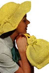 Yellow Picture Hat and Bag