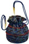 Iridescent and Blue Bag with Beads