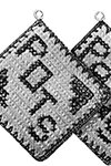 Cross Stitched Squares Pot Holder