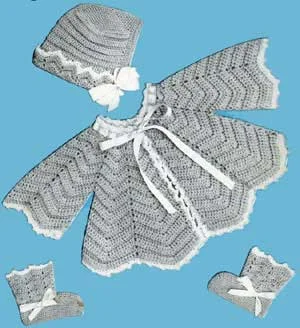 Crochet Baby Set Pattern #106 from Baby Gems, Doreen Knitting #100