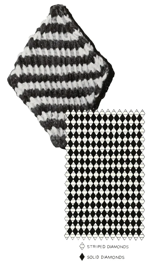 Blue Diamond Afghan Pattern chart