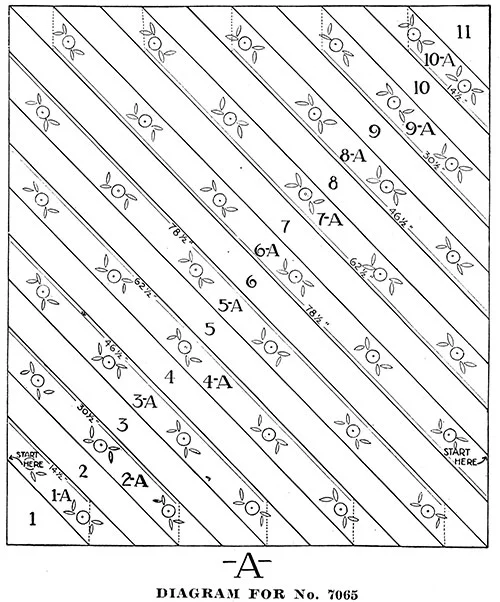 Climbing Rose Tablecloth Pattern #7065 diagram