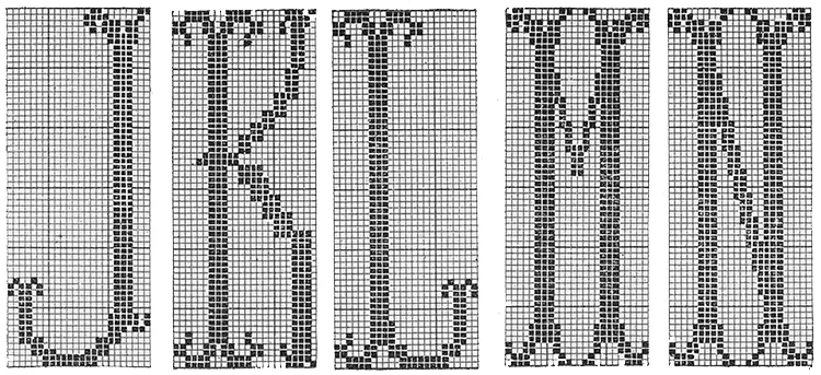 Letter Perfect Bedspread Pattern #653 alphabet chart 3