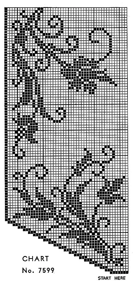 Morning Glory Table Runner Pattern chart