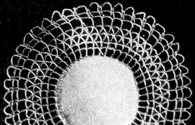 Doily with Cluny Crochet Pattern #416 closeup