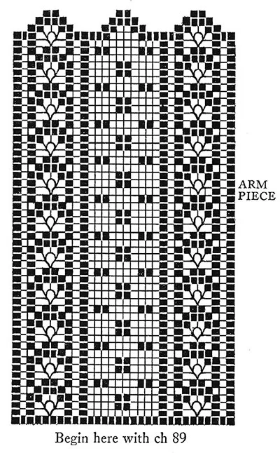 Checker Filet Chair Set Pattern #7038 chart 2