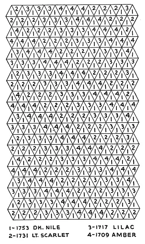 Harlequin Afghan Pattern #1707 chart