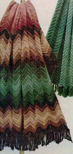Crocheted Zig Zag Afghan Pattern #722-9