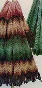Crocheted Zig Zag Afghan Pattern #722-9