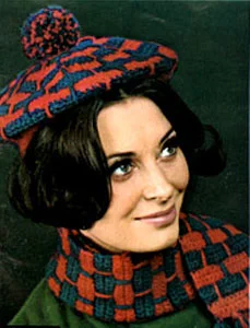 Crochet Beret and Scarf Pattern #2161