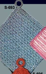 Blue Metallic Pot Holder Pattern #S-693