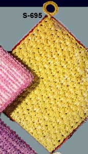 Yellow Metallic Pot Holder Pattern #S-695