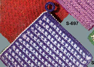 Blue & White Pot Holder Pattern #S-698
