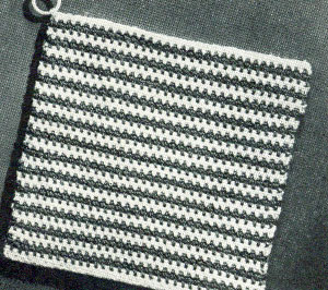 Striped Square Potholder Pattern #9381