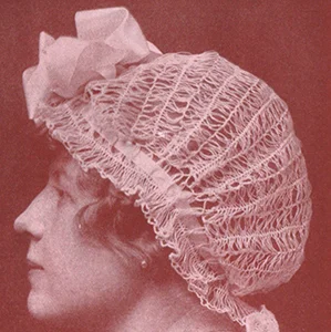 Boudoir Cap of Hairpin Crochet Pattern #21