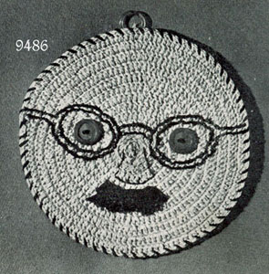 Man's Face Potholder Pattern #9486