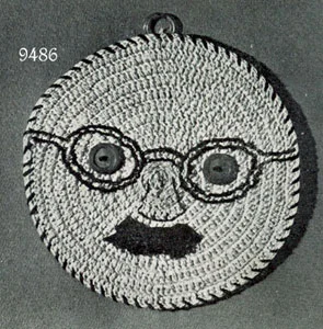 Man's Face Potholder Pattern #9486