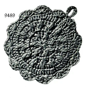 Round Scallop Potholder Pattern #9489