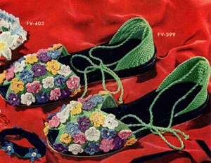 Floral Slippers Pattern #FV-399