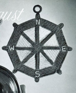 Ship's Wheel Potholder Pattern #S-364