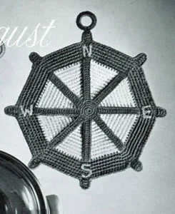 Ship's Wheel Potholder Pattern #S-364
