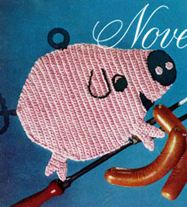 Pink Pig Potholder Pattern #S-369