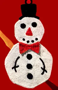 Snow Man Potholder Pattern #S-371