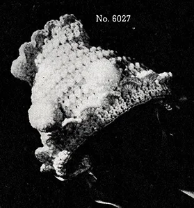 Baby's Crocheted Bonnet Pattern #6027