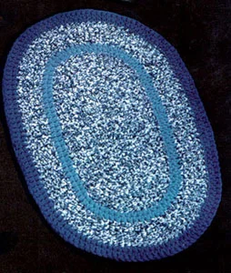 Variegated Crocheted Oval Rug Pattern