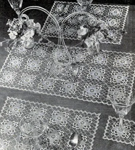 Filmy Charm Table Doily Set Pattern
