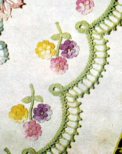 Pillow Case in Crocheted Embroidery Pattern