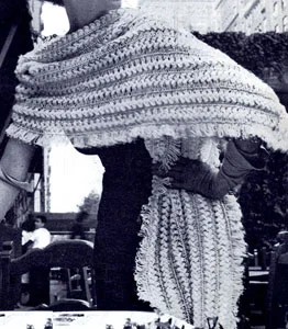 Dressy Stole with Metallic Thread Pattern
