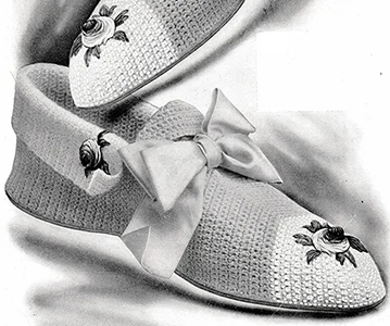 Ladies' Crochet Slippers Pattern #1014