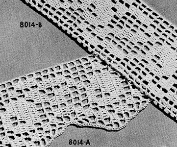 Filet Crochet Edging and Insertion Pattern #8014