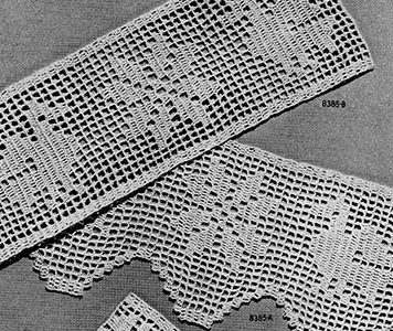 Filet Crochet Edging and Insertion Pattern #8385