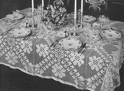 Trellis of Flowers Tablecloth Pattern #7200