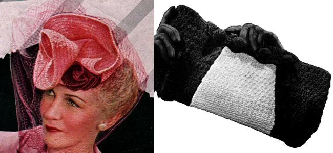 Pink and Maroon Hat and Bag Set Pattern #PC-1251
