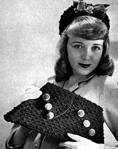 Black Hat and Bag Set Pattern #PC-1340