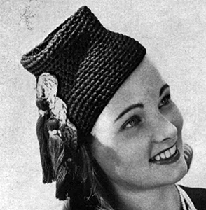High Hat with Tassels Pattern #PC-1342