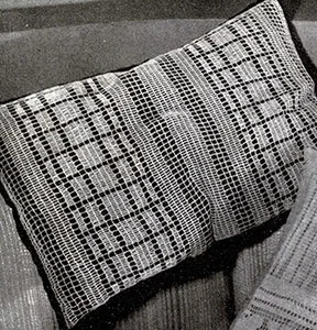 Modern Filet Crocheted Pillow Top Pattern #242