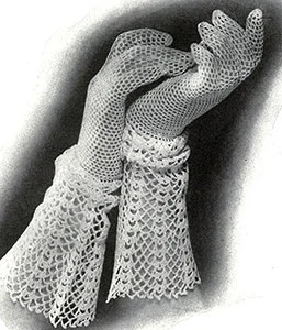 Gloves with Lace Cuff Pattern #219