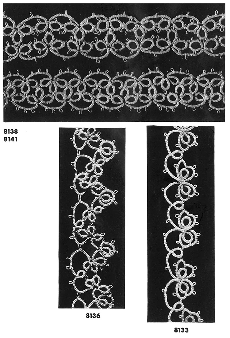 Tatting Edging Patterns #8138, #8141, #8136, #8133