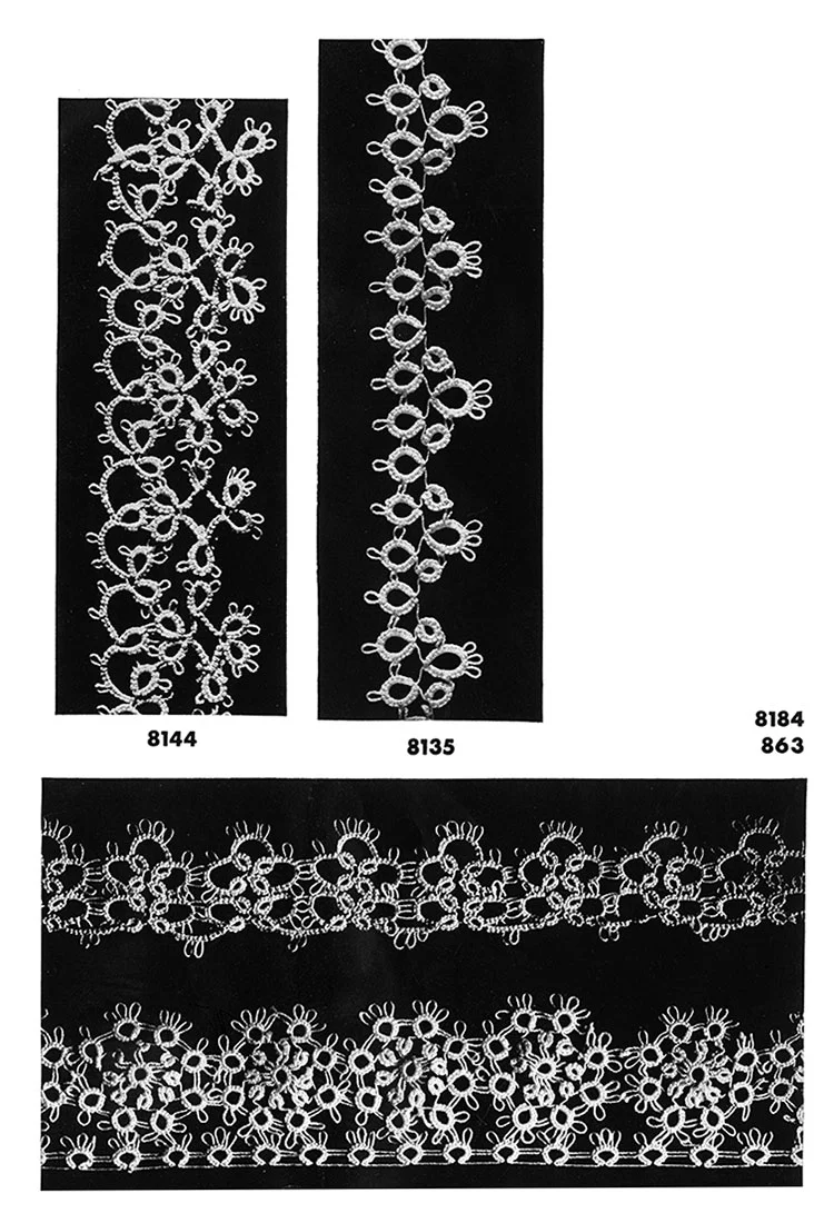 Tatting Edging Patterns #8144, #8135, #8184, #863