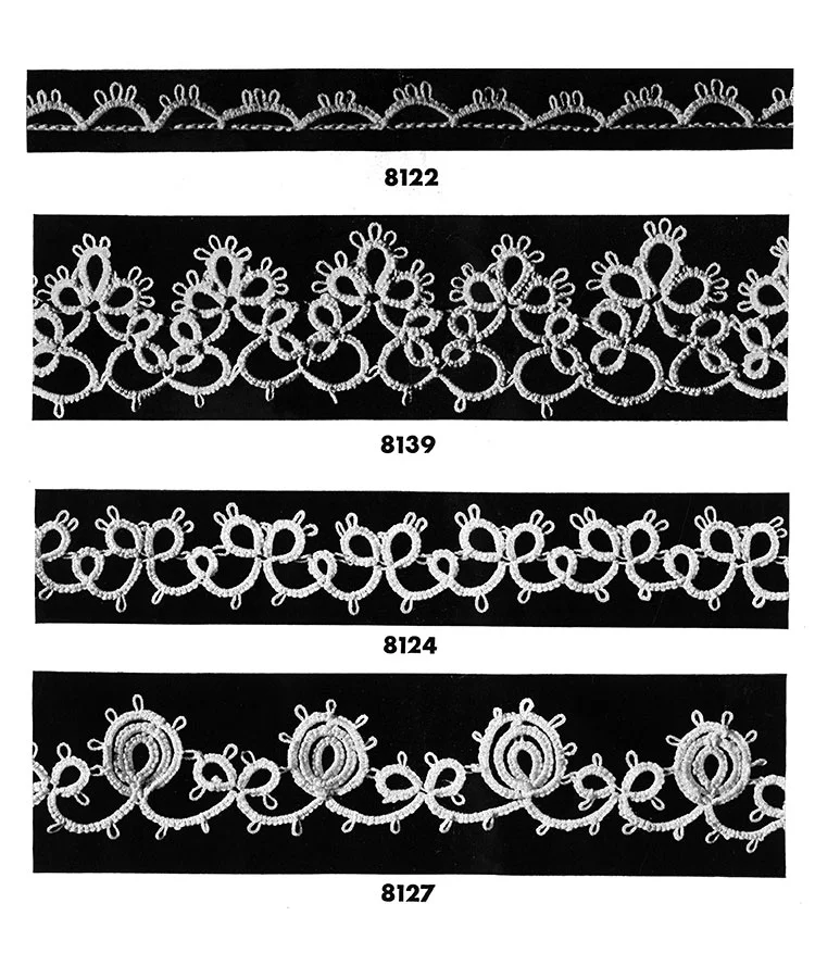Tatting Edging Patterns #8122, #8139, #8124, #8127