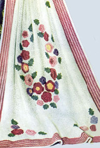 Victoriana Rose Wreath Afghan Pattern #5202